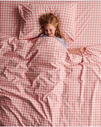 Kip&Co - Gingham Candy Organic Cotton Fitted Sheet Cot - Babies