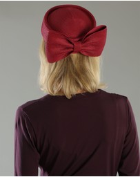 Morgan & Taylor - Tara Racewear Pillbox Hat in Burgundy Red
