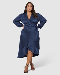 Pink Dusk by Curve Project - Girl Crush Satin Wrap Dress