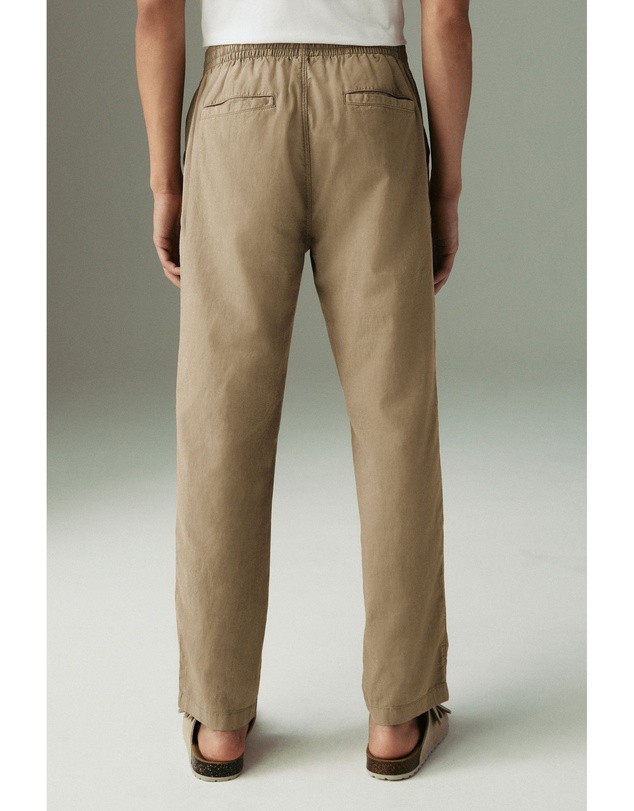 NEXT - Linen Cotton Elasticated Drawstring Trousers Regular Fit