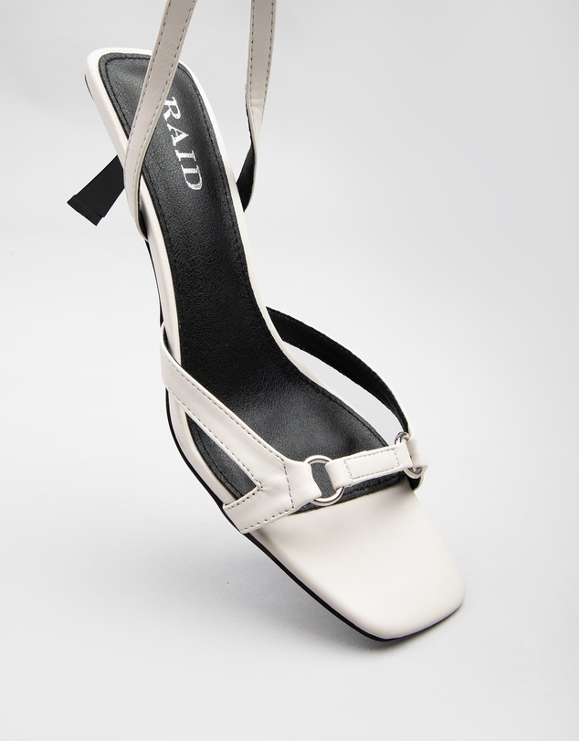 RAID - Macie kitten heeled sandals in Off White