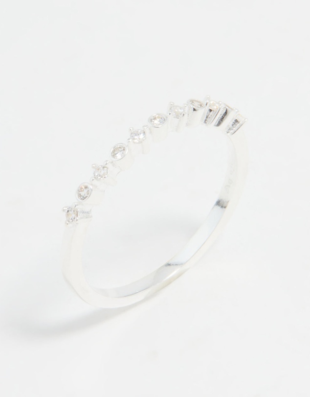 Lovisa - Sterling Silver Cubic Zirconia Circle Pave Ring