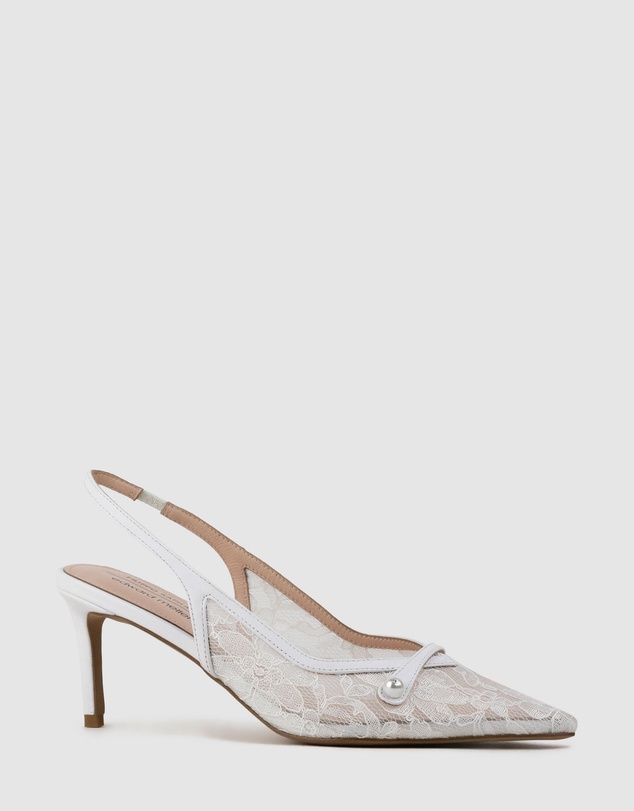 Edward Meller - DAMINA70 Lace Slingback with Pearl