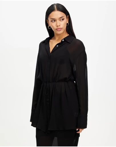 Third Form - Wisteria Sheer Shirt Dress