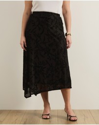 Atmos&Here Curvy - Evelise Burnout Midi Skirt