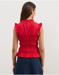 Atmos&Here - Coralie Linen Blend Frill Top