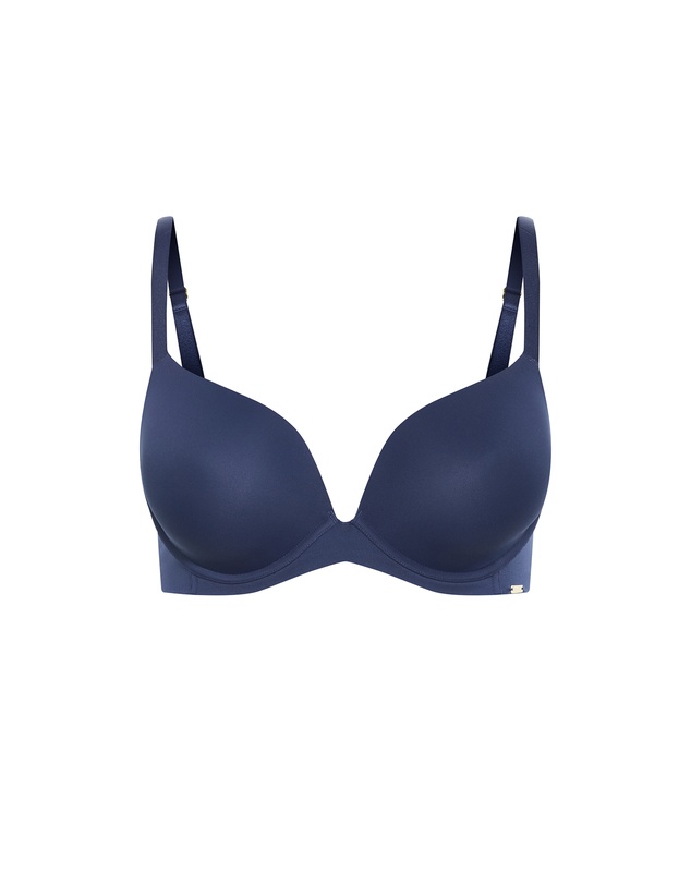 City Chic - Plus size Luxe Microfibre Plunge T-Shirt Bra - navy