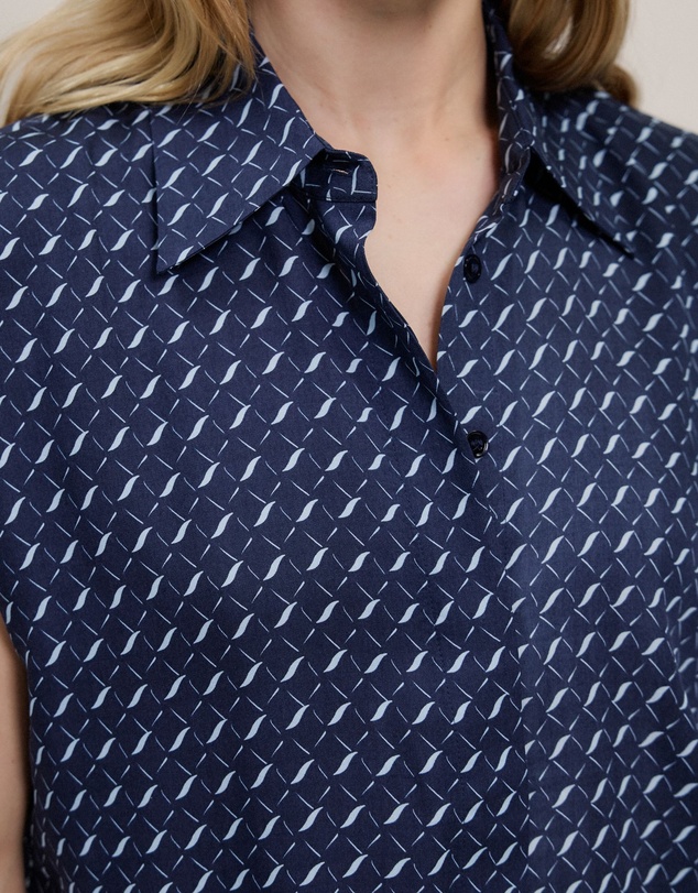 Trenery - Cavelle Relaxed Cap Sleeve Shirt in Night Sky