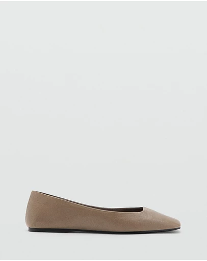M.N.G - Leather Ballet Flats