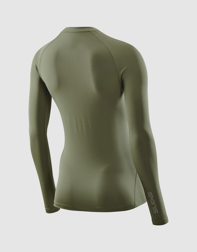 SKINS - SKINS Compression Women's Series-2 Gym Clothing Long Sleeve Top Khaki