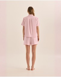 Gingerlilly - Sonia Pink Satin Short PJ Set
