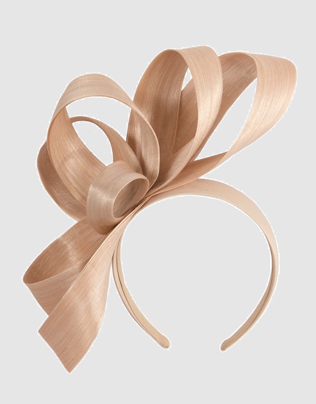 Fillies Collection - Nude Silk Abaca Loops Racing Fascinator