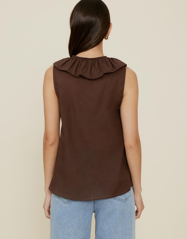 The Fated - Alexis Tie Front Ruffle Top
