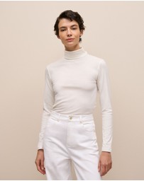 Trenery - Soft Rib Rollneck in Marshmallow