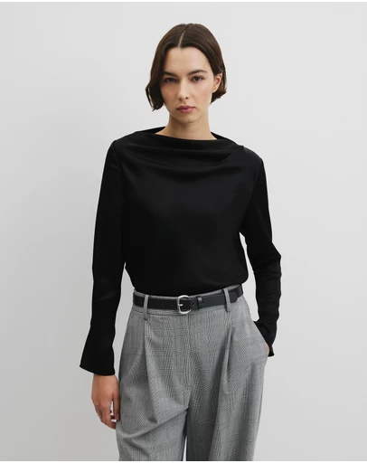Country Road - Draped Long Sleeve Shirt