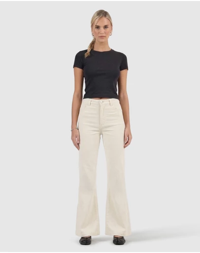 Rolla's - Eastcoast Flare Jean - Ivory Cord