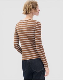 rag & bone - Luca Stripe Rib Long Sleeve Tee