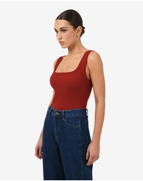 Forcast - Ella Square Neck Rib Knit