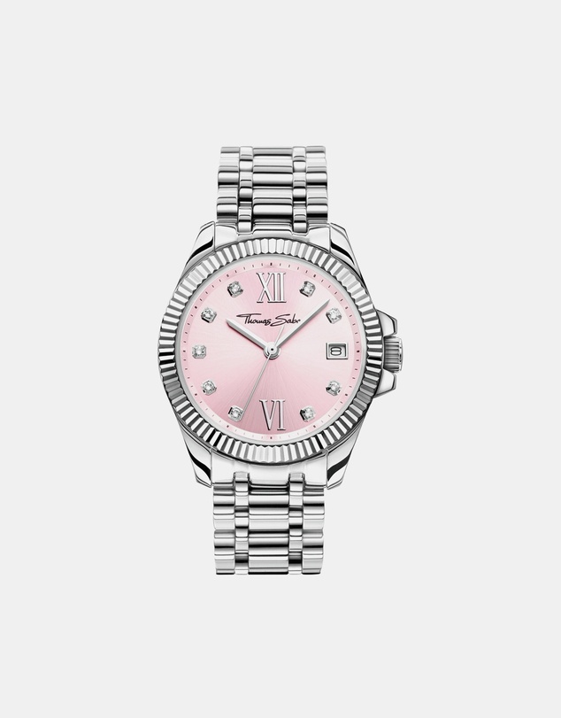 THOMAS SABO - Watch Divine Pink with Stones Silver-Coloured