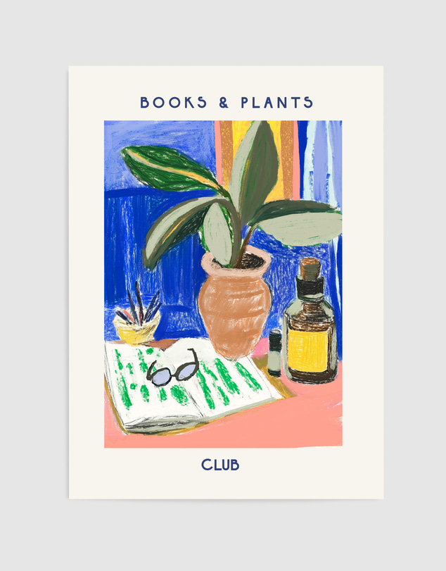 Olive et Oriel - Books And Plants by Treechild Art Print