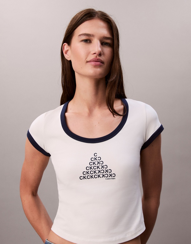 Calvin Klein Jeans - Graphic Scoop Neck Baby Tee