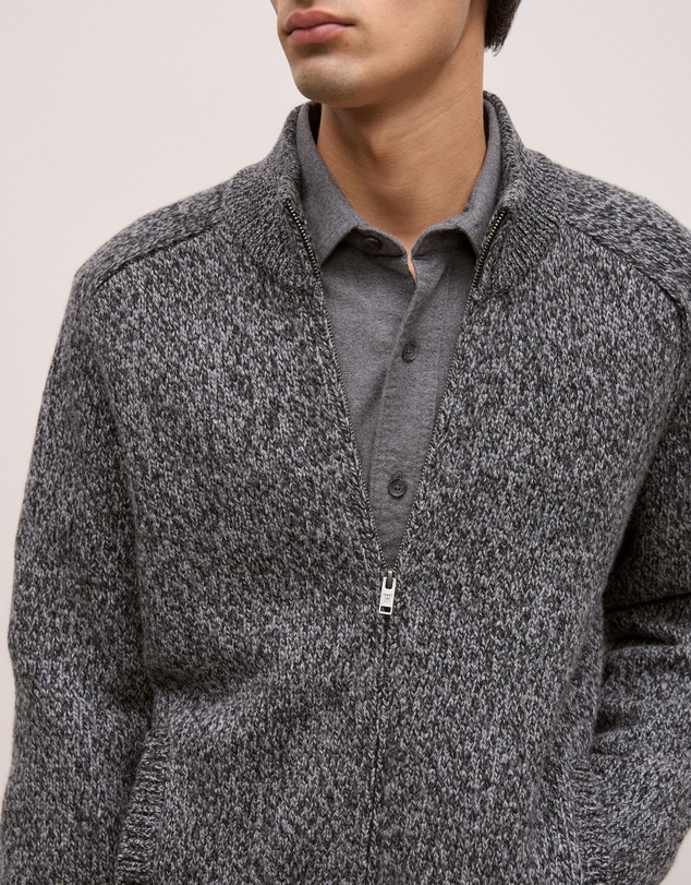 Trenery - Mouline Zip Through in Charcoal Melange