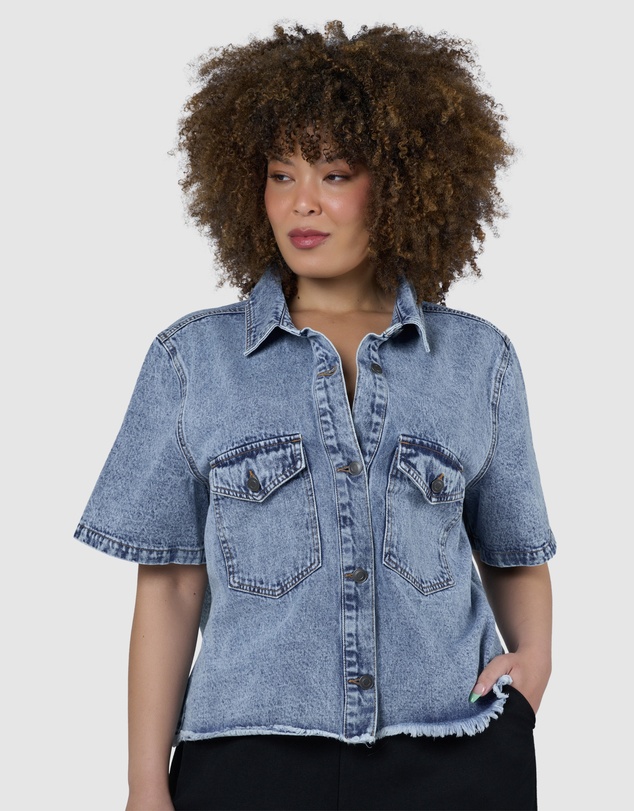 Indigo Tonic - Melissa Cropped Denim Shacket