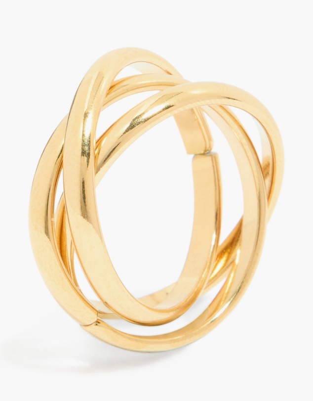 Lovisa - Waterproof Gold Plated Stainless Steel Locked Trio Band Layered Ring