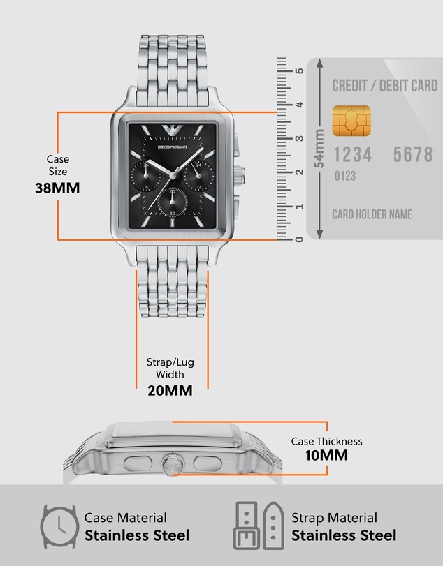 Emporio Armani - Silver Tone Chronograph Watch