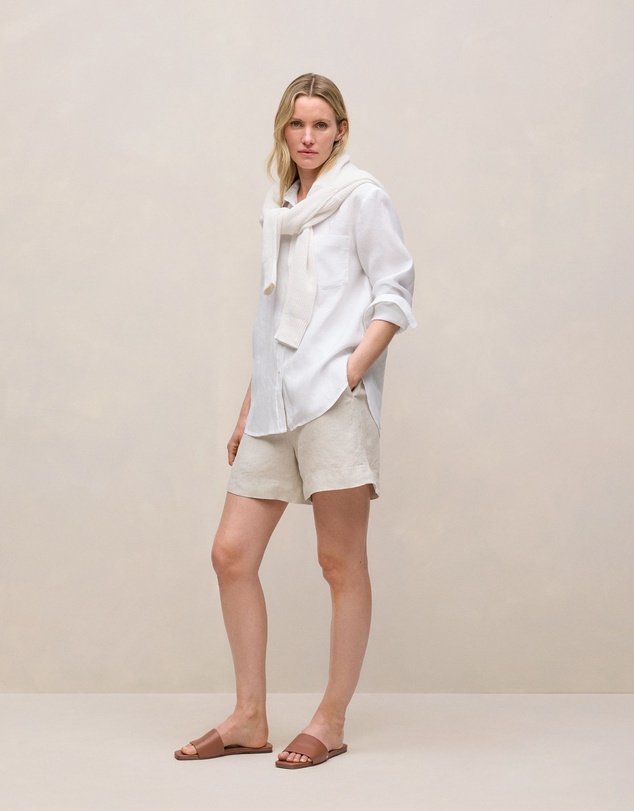 Trenery - Linen Relaxed Pocket Shirt in White