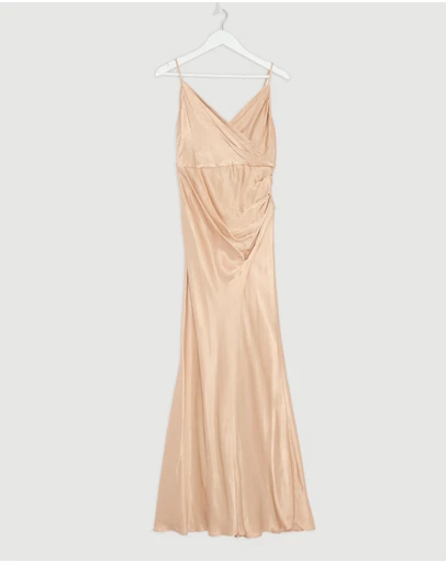 Revibe - Repaired Shona Joy La Lune Cross Draped Maxi Dress - AU 8
