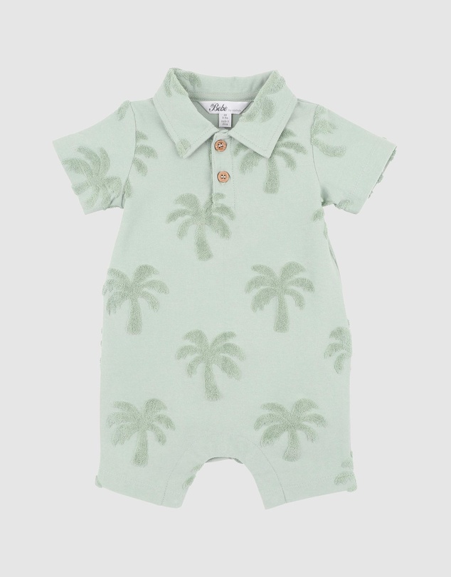 Bebe by Minihaha - Ivan Tropical Trees Polo Romper - Babies