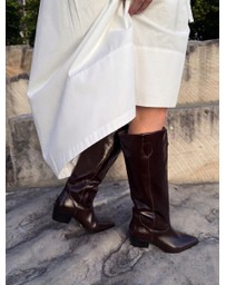AERE - Rozalia Knee High Leather Cowboy Boots