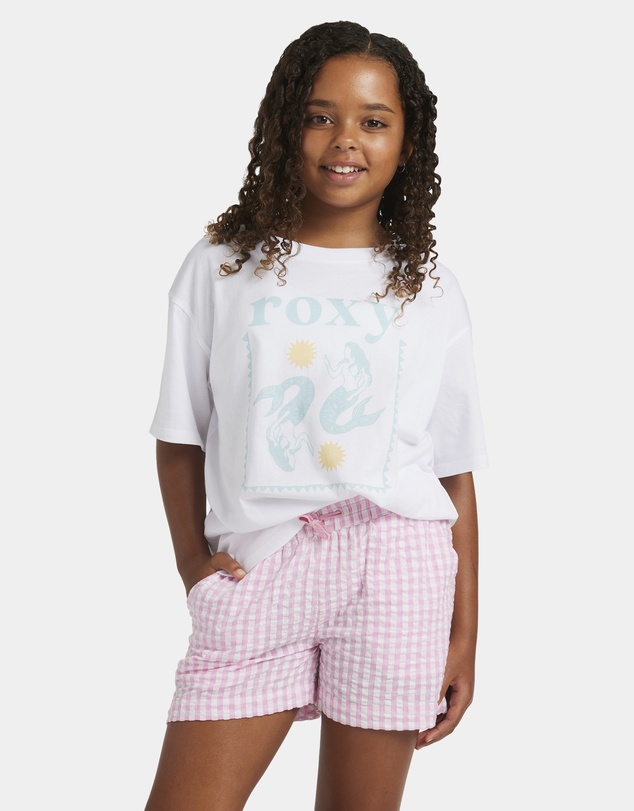 Roxy - Girls 8 to 16 Daisy Check Lekeito Elastic Waist Shorts