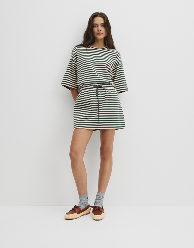Country Road - Australian Cotton Blend Stripe Jersey Skirt