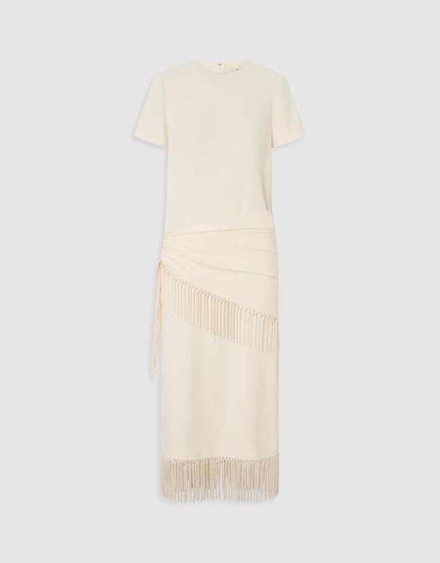 Oroton - Fringe Detail Crepe Dress