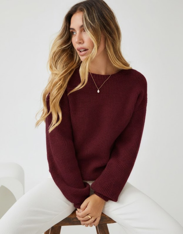 Esther & Co - Harvie Knit - Wine