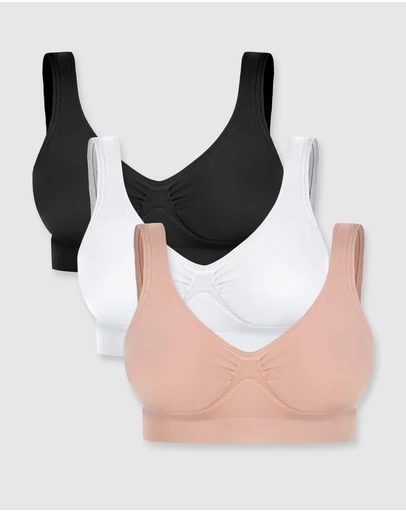 B Free Intimate Apparel - Bamboo Pull-On Sleep Bra (C-D-DD-E-F) Cup - 3 Pack