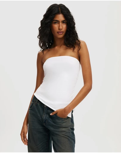Cotton On - Asymmetric Ruched Bandeau Top