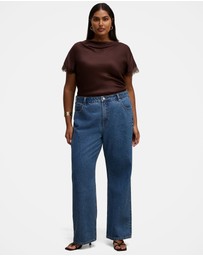 Forever New Curve - Tate Curve Lace Trim Top