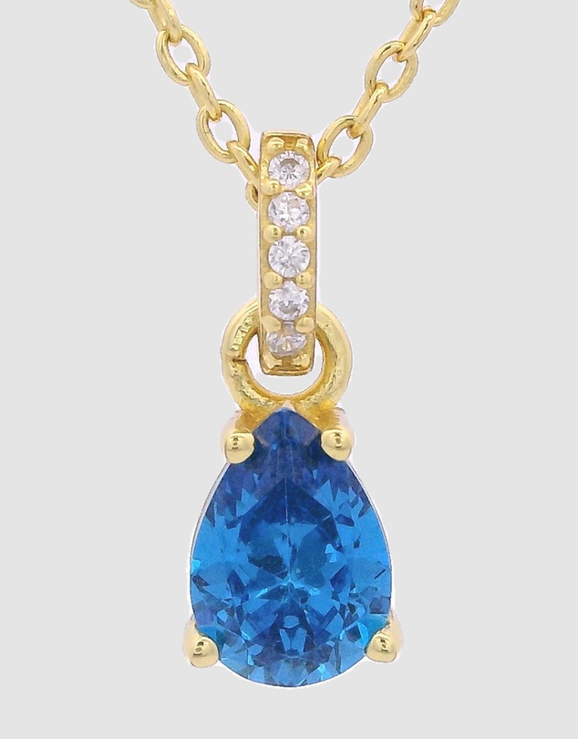 Georgini - GEORGINI WISTERIA PENDANT BLUE TOPAZ CZ GOLD