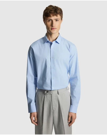 yd. - Linear Slim Stretch Dress Shirt