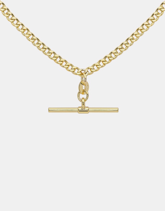 Zoe Olivia - 9K Gold T-Bar Necklace
