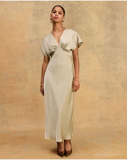 Forcast - Catalina V-Neck Satin Dress