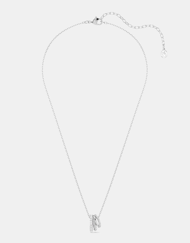 Swarovski - Hyperbola Pendant, Round Cut, White, Rhodium Plated