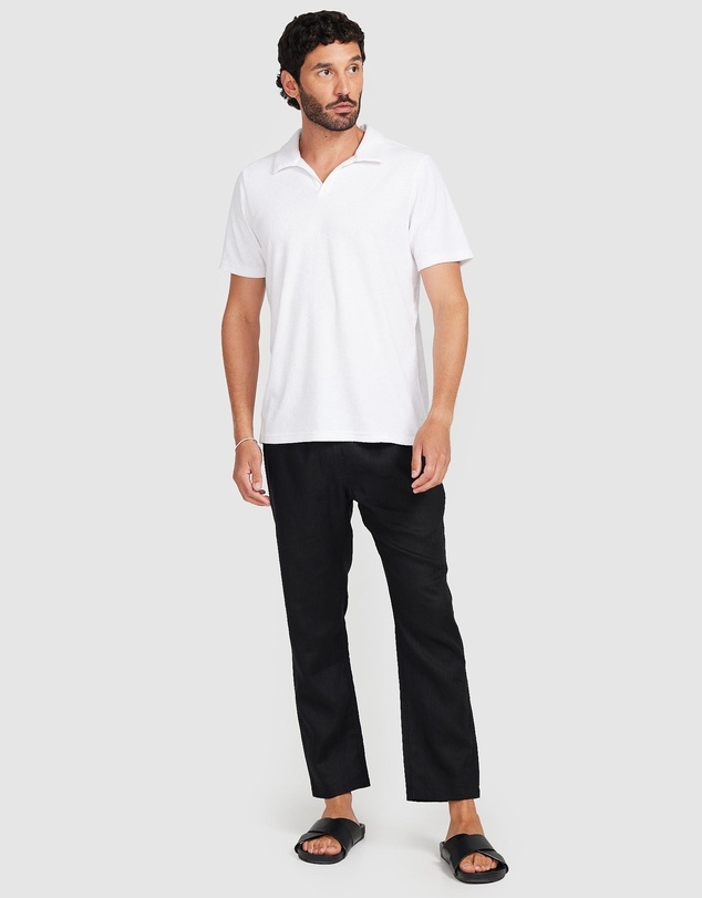 Vacay Swimwear - White Terry Polo