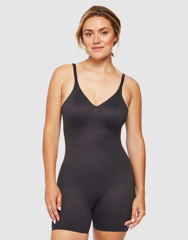 Cupid Fine Shapewear - Dress Rehearsal Mid-Thigh Low Back Shapewear Bodysuit