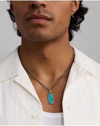Michael Hill - Turquoise Oblong Pendant in Sterling Silver