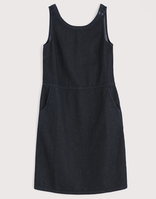 Seasalt - Seasalt Cornwall Navy Salt Weave Knee Length Pinafore