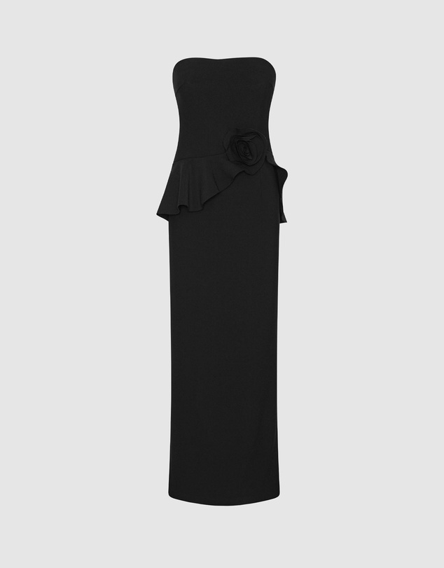 ROTATE - Long Flower Strapless Dress